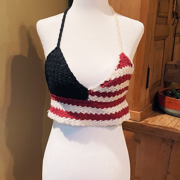 Full Tilt Tops - American Flag Crochet Top